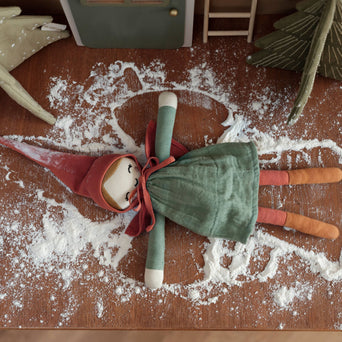Weihnachtself Stoffpuppe aus Bio-Baumwolle - Ida