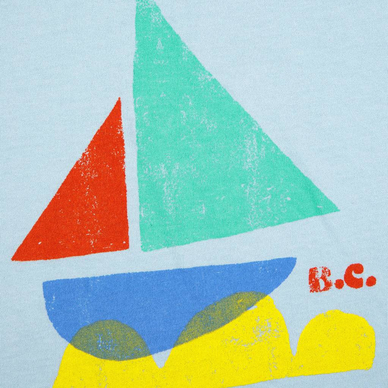 Sail Boat T-Shirt aus Bio-Baumwolle in Hellblau
