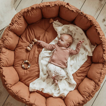 3-in-1 Bloom Spielmatte Babynest aus Bio-Baumwolle