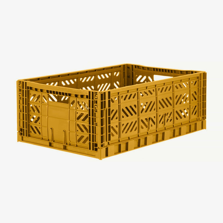 Aykasa - Klappbox Maxi - (B)60 x (H)22 x (T)40 cm; Volumen: 44 Liter - Mustard - 4260704160783 - littlehipstar.com