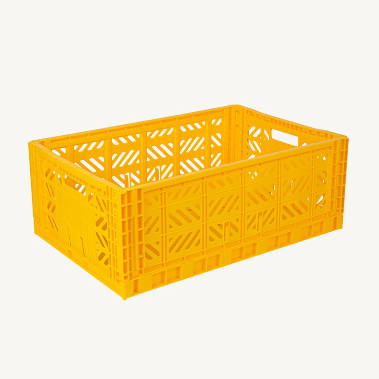 Aykasa - Klappbox Maxi - (B)60 x (H)22 x (T)40 cm; Volumen: 44 Liter - Gelb - 4260704161995 - littlehipstar.com
