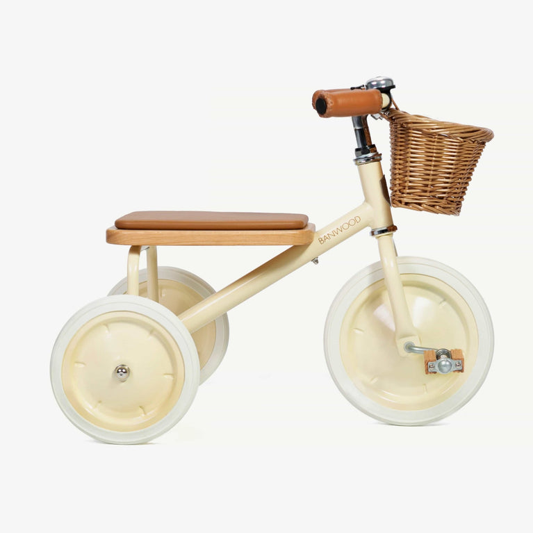 Banwood - Kinder Dreirad Trike mit Korb - Creme - 8445027007939 - littlehipstar.com