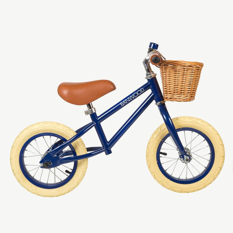 Banwood - Kinder Laufrad First Go 12 Zoll mit Korb - Marineblau - 8435441825004 - littlehipstar.com