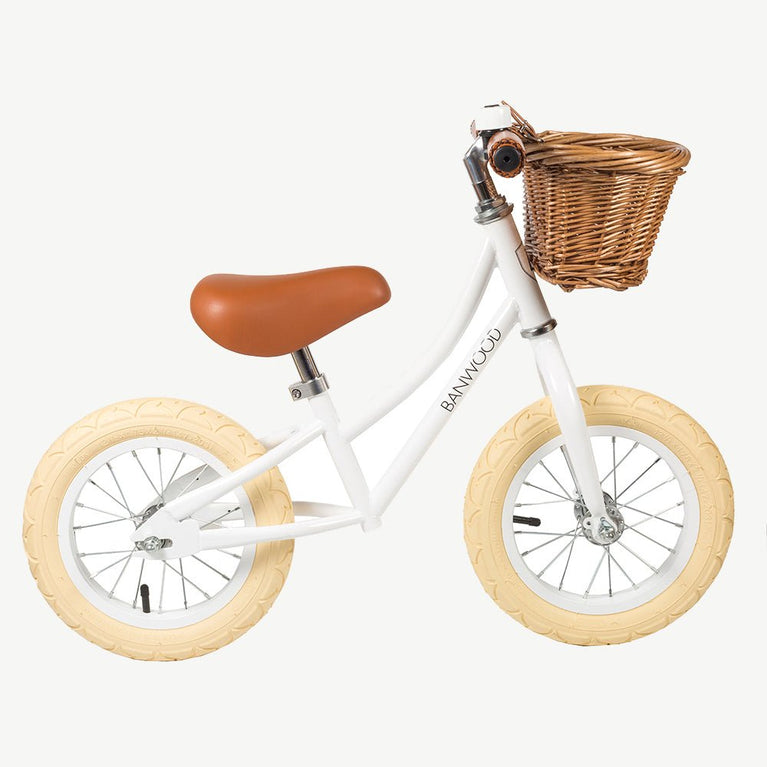 Banwood - Kinder Laufrad First Go 12 Zoll mit Korb - Weiß - 8435441826971 - littlehipstar.com