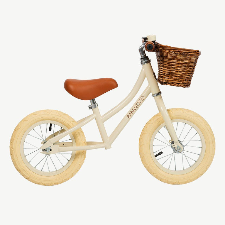 Banwood - Kinder Laufrad First Go 12 Zoll mit Korb - Creme - 8445027001807 - littlehipstar.com