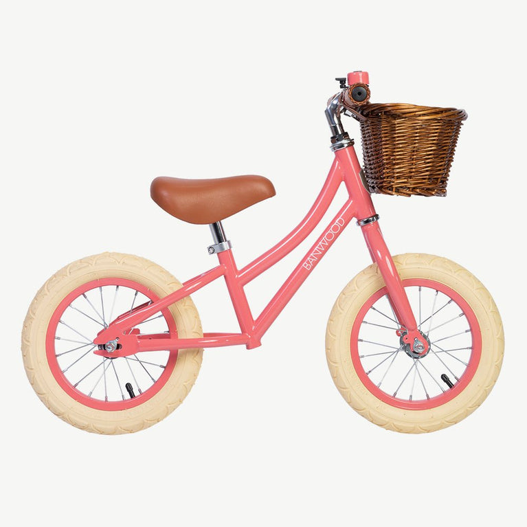 Banwood - Kinder Laufrad First Go 12 Zoll mit Korb - Coral - 8445027001821 - littlehipstar.com