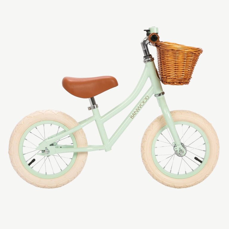 Banwood - Kinder Laufrad First Go 12 Zoll mit Korb - Mint - 8445027048574 - littlehipstar.com