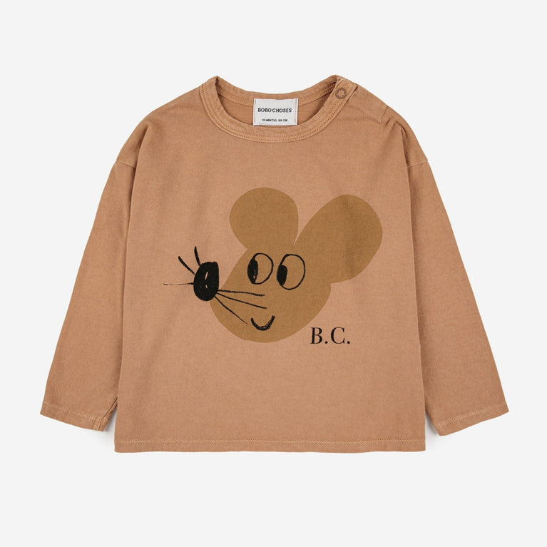 Bobo Choses - Baby Mouse T-Shirt aus Bio-Baumwolle in Hellbraun - 9 Monate - 8445782087559 - littlehipstar.com