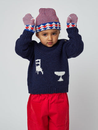 Bobo Choses - Baby Mütze & Fäustlinge in Rot - 2tlg. Set - Kopfumfang 48 cm - 8445782146089 - littlehipstar.com