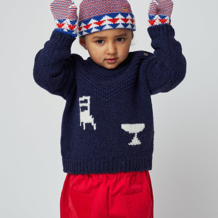 Bobo Choses - Baby Mütze & Fäustlinge in Rot - 2tlg. Set - Kopfumfang 48 cm - 8445782146089 - littlehipstar.com