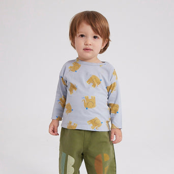 Bobo Choses - Baby The Elephant Langarmshirt aus Bio-Baumwolle in Hellblau - 24 Monate - 8445782087221 - littlehipstar.com