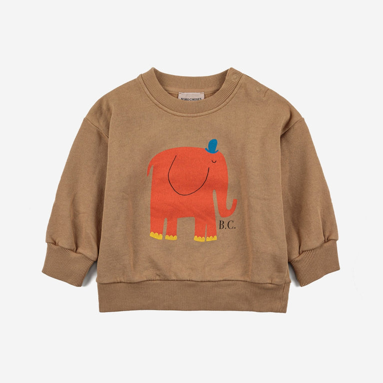 Bobo Choses - Baby The Elephant Sweatshirt aus Baumwolle in Hellbraun - 24 Monate - 8445782090115 - littlehipstar.com