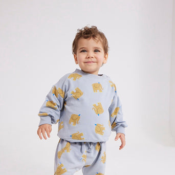 Bobo Choses - Baby The Elephant Sweatshirt aus Bio-Baumwolle aus Bio-Baumwolle in Hellblau - 24 Monate - 8445782090368 - littlehipstar.com