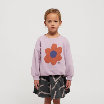 Big Flower Sweatshirt aus Baumwolle in Lila