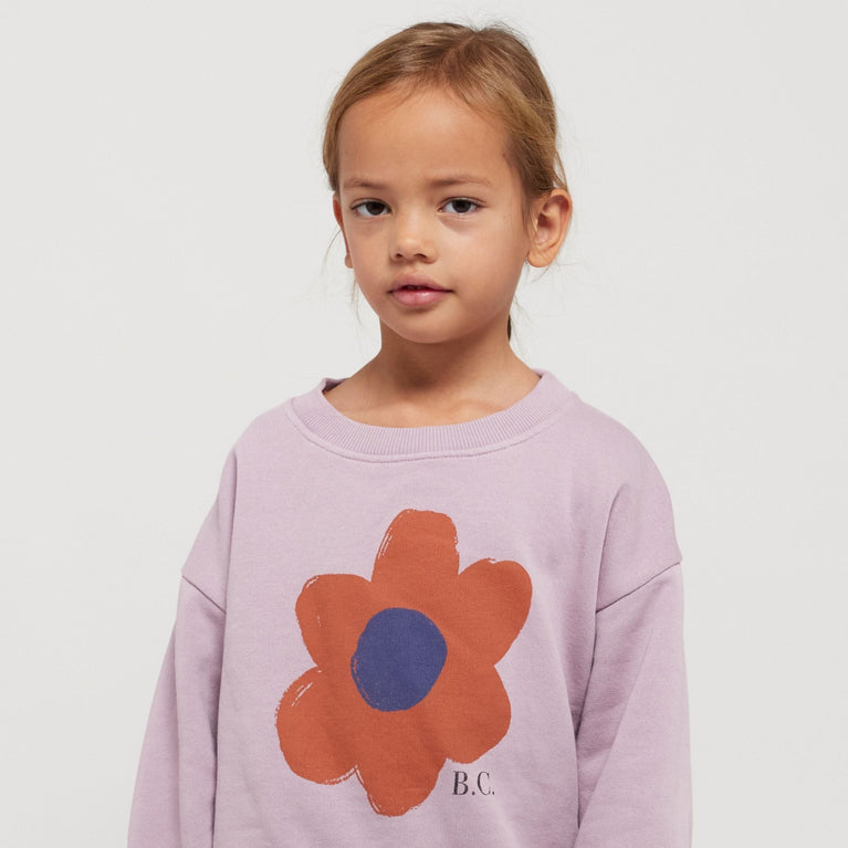 Big Flower Sweatshirt aus Baumwolle in Lila