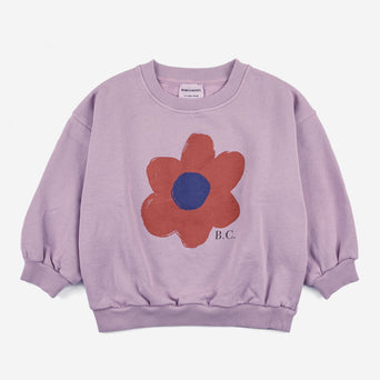 Big Flower Sweatshirt aus Baumwolle in Lila