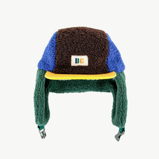 Bobo Choses - Color Block Chapka Mütze aus Plüsch in Blau - Kopfumfang 52 - 8445782124414 - littlehipstar.com