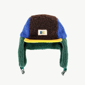Bobo Choses - Color Block Chapka Mütze aus Plüsch in Blau - Kopfumfang 52 - 8445782124414 - littlehipstar.com