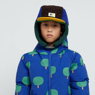 Bobo Choses - Color Block Chapka Mütze aus Plüsch in Blau - Kopfumfang 52 - 8445782124414 - littlehipstar.com