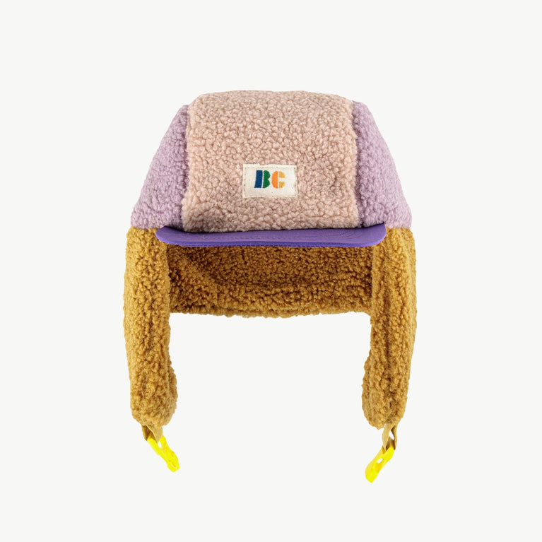 Bobo Choses - Color Block Chapka Mütze aus Plüsch in Pink - Kopfumfang 52 - 8445782124377 - littlehipstar.com