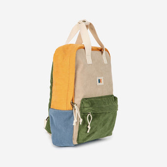 Color Block Schultasche aus Cord