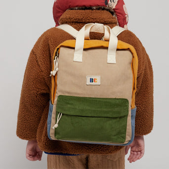 Color Block Schultasche aus Cord