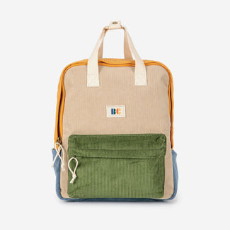 Color Block Schultasche aus Cord