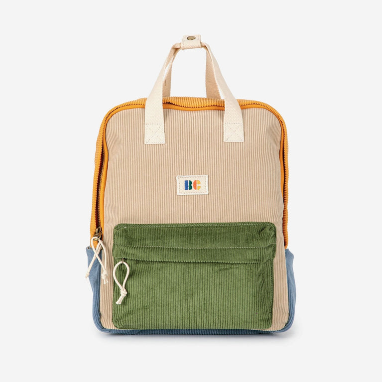 Color Block Schultasche aus Cord