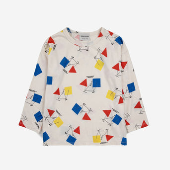 Crazy Bicy Langarmshirt aus Bio-Baumwolle in Weiß