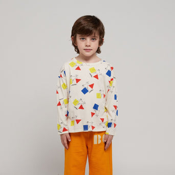 Crazy Bicy Langarmshirt aus Bio-Baumwolle in Weiß
