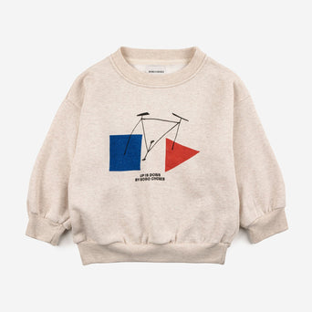 Crazy Bicy Sweatshirt aus Bio-Baumwollmix in Beige