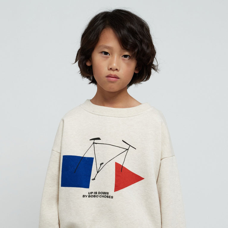 Crazy Bicy Sweatshirt aus Bio-Baumwollmix in Beige