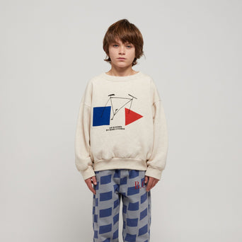 Crazy Bicy Sweatshirt aus Bio-Baumwollmix in Beige