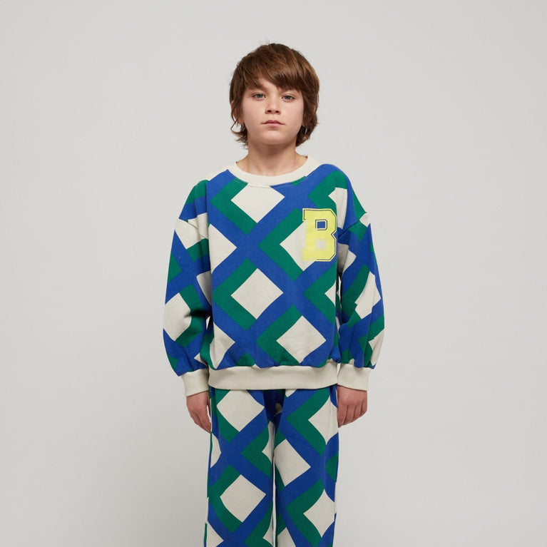 Bobo Choses - Giant Check Jogginghose aus Baumwolle in Offwhite - 4-5 Jahre - 8445782106137 - littlehipstar.com