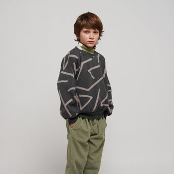 Bobo Choses - Lines Sweatshirt aus Bio-Baumwolle aus Bio-Baumwolle in Dunkelgrau - 4-5 Jahre - 8445782103136 - littlehipstar.com