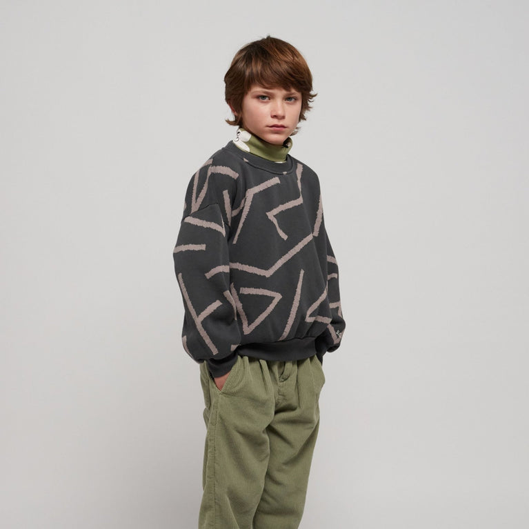 Bobo Choses - Lines Sweatshirt aus Bio-Baumwolle aus Bio-Baumwolle in Dunkelgrau - 4-5 Jahre - 8445782103136 - littlehipstar.com