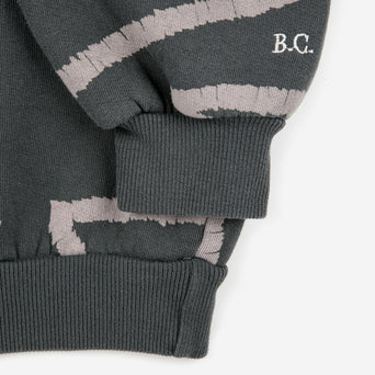 Bobo Choses - Lines Sweatshirt aus Bio-Baumwolle aus Bio-Baumwolle in Dunkelgrau - 4-5 Jahre - 8445782103136 - littlehipstar.com