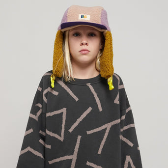 Bobo Choses - Lines Sweatshirt aus Bio-Baumwolle aus Bio-Baumwolle in Dunkelgrau - 4-5 Jahre - 8445782103136 - littlehipstar.com