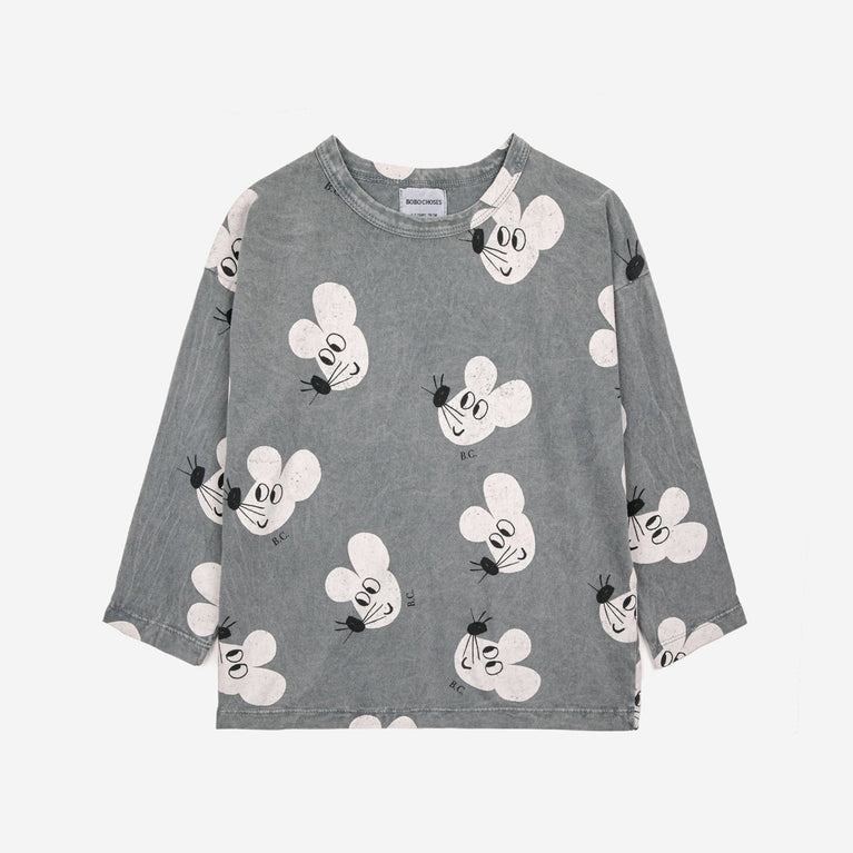 Bobo Choses - Mouse Langarmshirt aus Bio-Baumwolle in Grau - 2-3 Jahre - 8445782100593 - littlehipstar.com