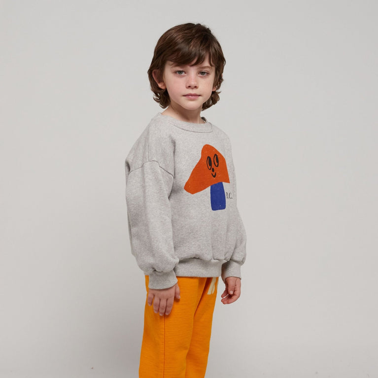 Bobo Choses - Mr. Mushroom Sweatshirt aus Bio-Baumwollmix in Hellgrau - 2-3 Jahre - 8445782103488 - littlehipstar.com