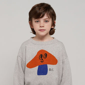 Bobo Choses - Mr. Mushroom Sweatshirt aus Bio-Baumwollmix in Hellgrau - 2-3 Jahre - 8445782103488 - littlehipstar.com
