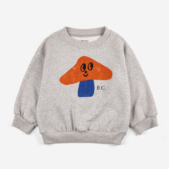 Bobo Choses - Mr. Mushroom Sweatshirt aus Bio-Baumwollmix in Hellgrau - 2-3 Jahre - 8445782103488 - littlehipstar.com