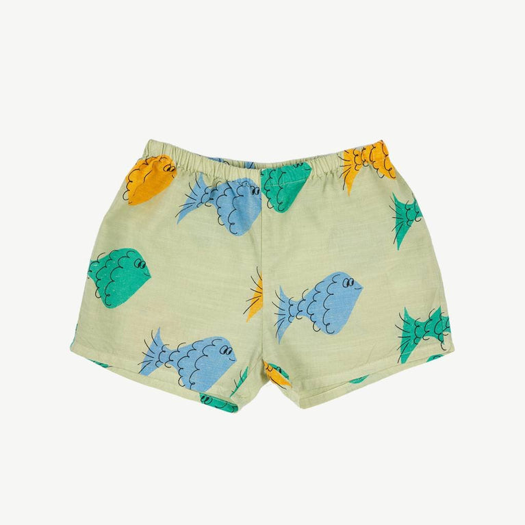 Bobo Choses - Multicolor Fish Shorts aus Bio-Baumwolle in Grün - 12 Monate - 8445782016306 - littlehipstar.com