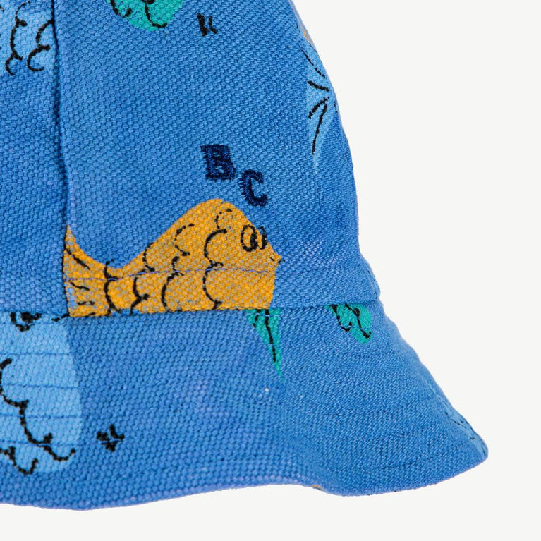 Bobo Choses - Multicolor Fish Sonnenhut aus Baumwolle in Blau - 6-12 Monate - 8445782050454 - littlehipstar.com