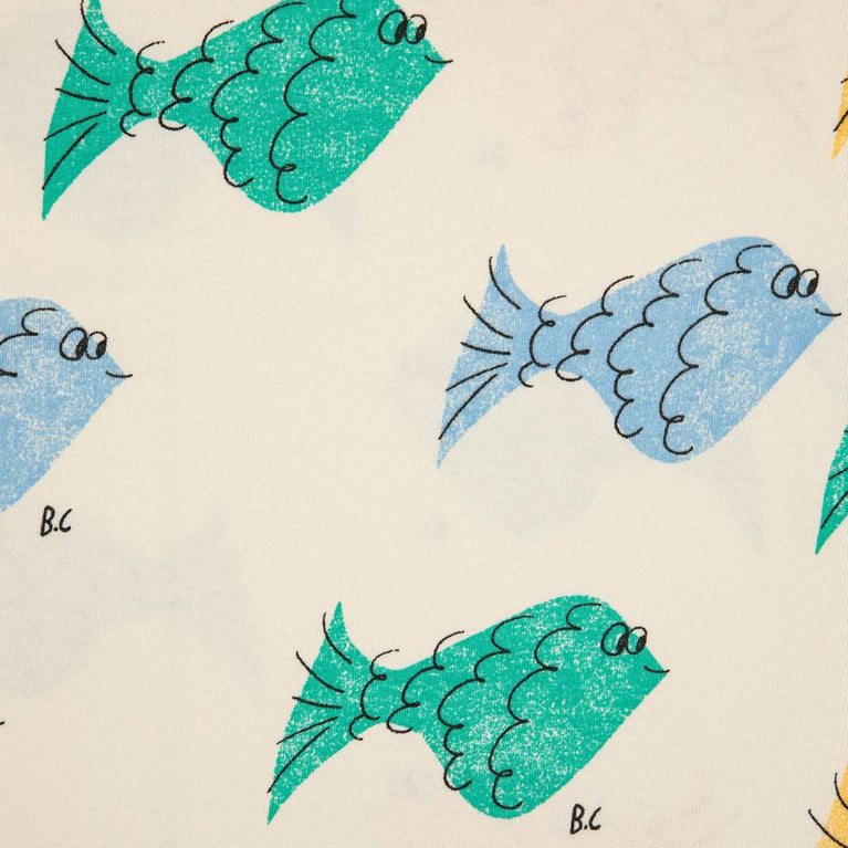 Bobo Choses - Multicolor Fish T-Shirt aus Baumwolle in Weiß - 6 Monate - 8445782007618 - littlehipstar.com
