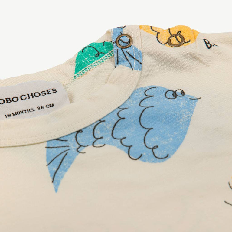 Bobo Choses - Multicolor Fish T-Shirt aus Baumwolle in Weiß - 6 Monate - 8445782007618 - littlehipstar.com