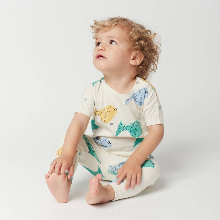Bobo Choses - Multicolor Fish T-Shirt aus Baumwolle in Weiß - 9 Monate - 8445782007632 - littlehipstar.com