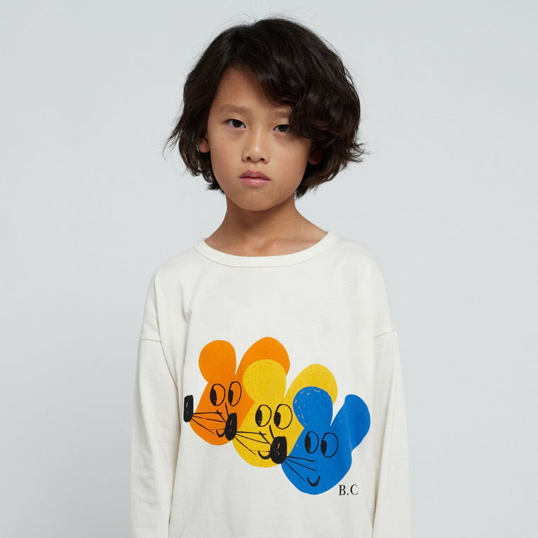 Bobo Choses - Multicolor Mouse Langarmshirt aus Bio-Baumwolle in Weiß - 2-3 Jahre - 8445782100715 - littlehipstar.com