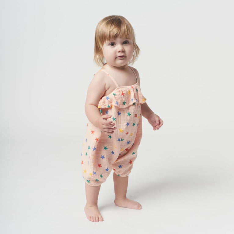 Bobo Choses - Multicolor Stars Jumsuit Einteiler aus Bio-Baumwolle in Rosa - 6 Monate - 8445782012780 - littlehipstar.com