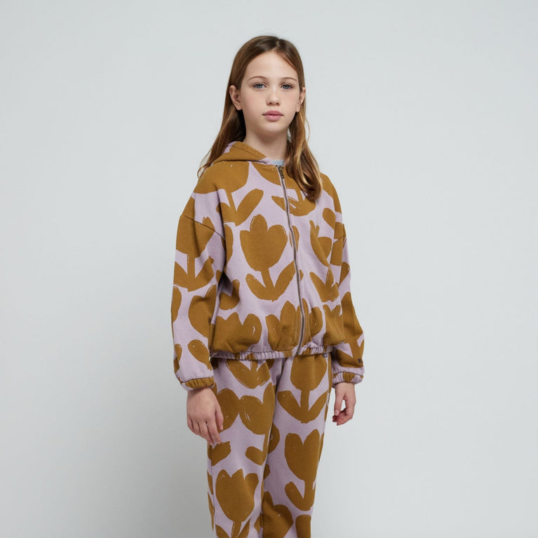 Bobo Choses - Retro Flowers Kapuzenjacke aus Baumwolle in Lila - 2-3 Jahre - 8445782104805 - littlehipstar.com